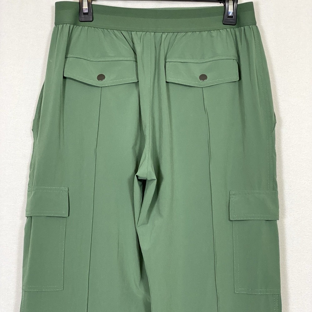 Athleta Sz 10 Vienna Cargo Pants Wide Leg High Rise Pockets Stretch Grunge Green - Picture 6 of 7